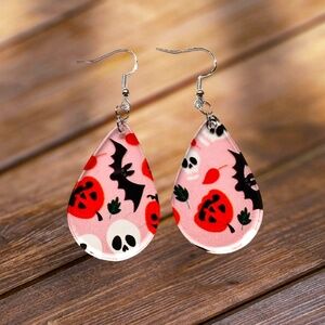 bats, skulls and pumpkin earrings-Halloween earrings- teardrop earrings